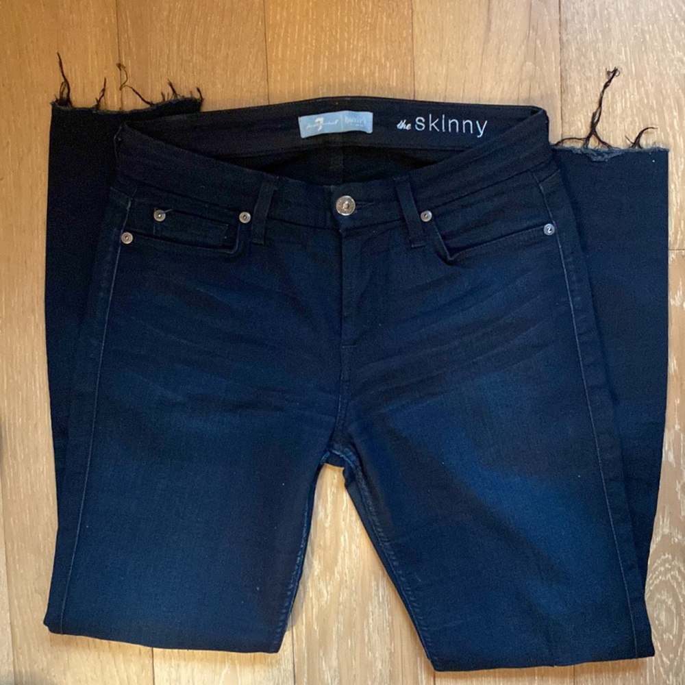 7 for all mankind skinny dark jeans size 27